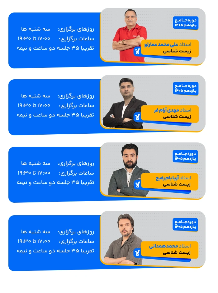برنامه کلاسی زیست یازدهم